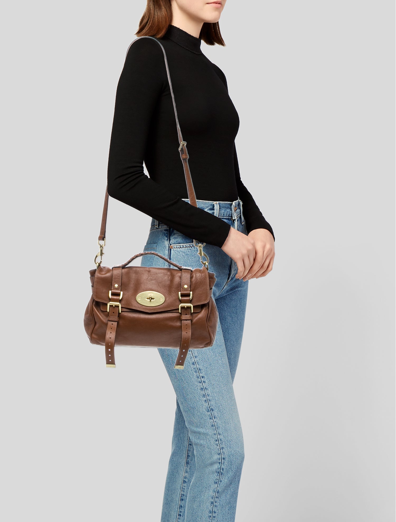 Mulberry Leather Top Handle Bag